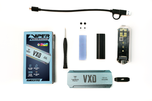 CASE PORTABLE PATRIOT VIPER GAMING VXD 860, PARA SSD M.2 PCIe, RGB
