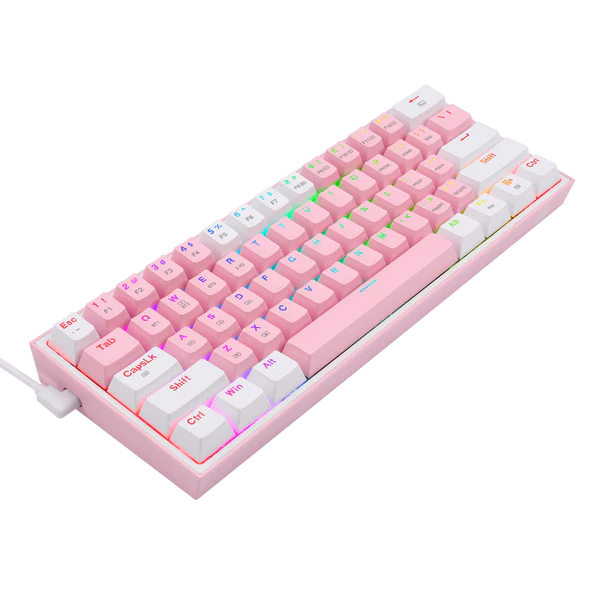 TG. REDRAGON FIZZ PRO K616,INGLES,INALAMBRICO,MECANICO,SW-RED,RGB,ROSADO-BLANCO