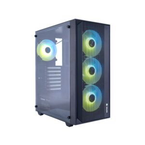 CASE GAMER HALION TORNADO 04BK NEGRO, F/600W, ARGB, V/TEMPLADO