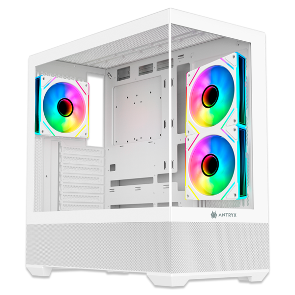 CASE ANTRYX FX 740 WHITE, 3 COOLER ARGB, USB TIPO C, V/TEMPLADO