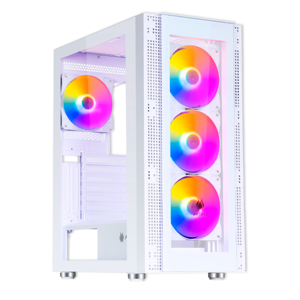 CASE ANTRYX RX-260 WHITE, FIXED RGB, FAN x4, V/TEMPLADO