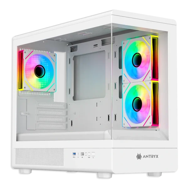 CASE ANTRYX FX 630M WHITE, FAN x3 ARGB, V/TEMPLADO