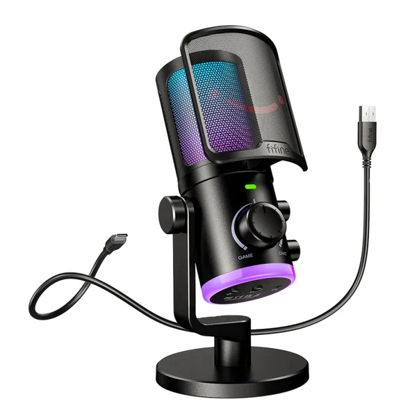 MIC. FIFINE AM6 | CONDENSADOR | RGB | NEGRO