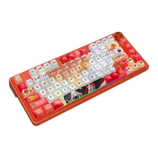 TG. REDRAGON UCAL PRO K673AK ANIME| INGLES | INALAMBRICO | SW-MINT | RGB | BLANCO-ROJO