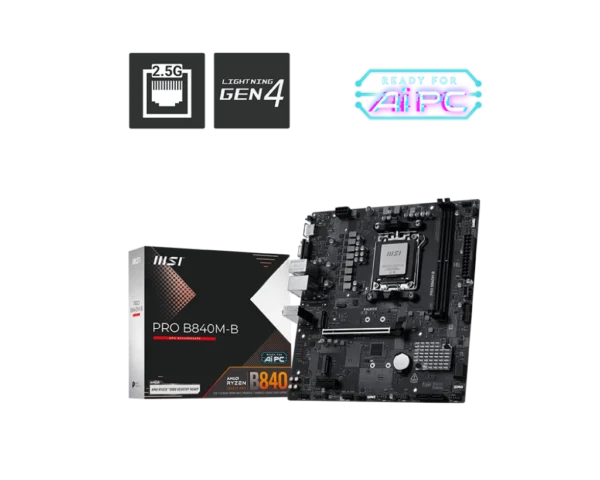 PM. MSI PRO B840M-B, DDR5, AM5, AMD