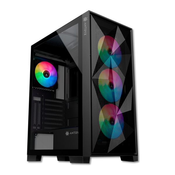 CASE ANTRYX RX-250 BLACK, FIXED RGB, FAN x4, V/TEMPLADO
