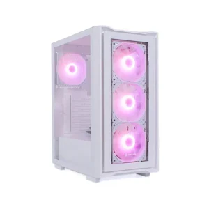 CASE HALION TITAN 103 WHITE, F/600W, RGB, V/TEMPLADO