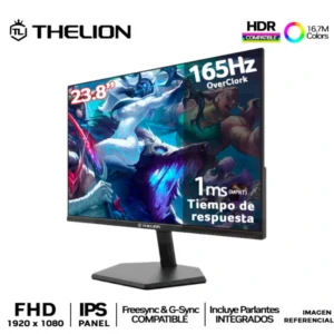 MONITOR GAMING THELION GL24IF 23.8" IPS, FHD, 165Hz OC, Compatible G-Sync, FreeSync, Parlante